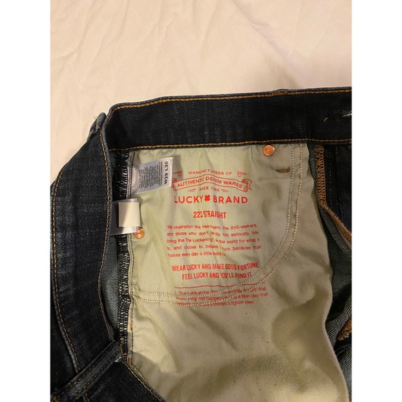 Lucky Brand 223 Straight Mens Dark Wash Denim Jeans W29 L30 Indigo Blue - Picture 5 of 7